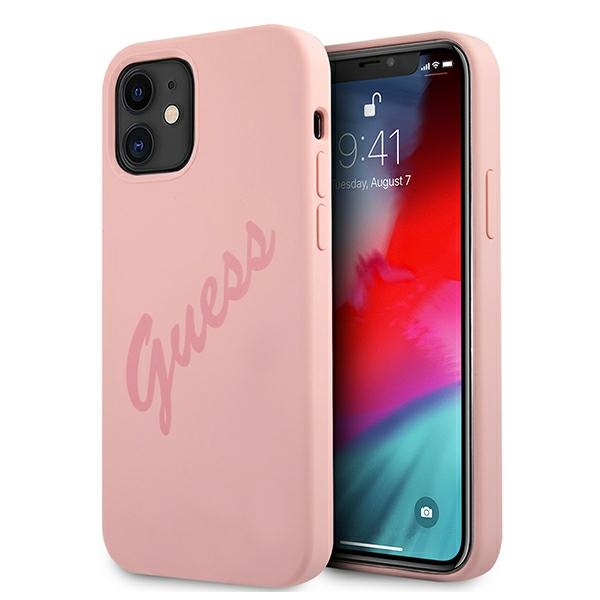 Guess GUHCP12SLSVSPI iPhone 12 mini 5,4" różowy/pink hardcase Script Vintag