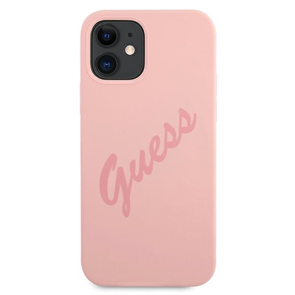 Guess GUHCP12SLSVSPI iPhone 12 mini 5,4" różowy/pink hardcase Script Vintag