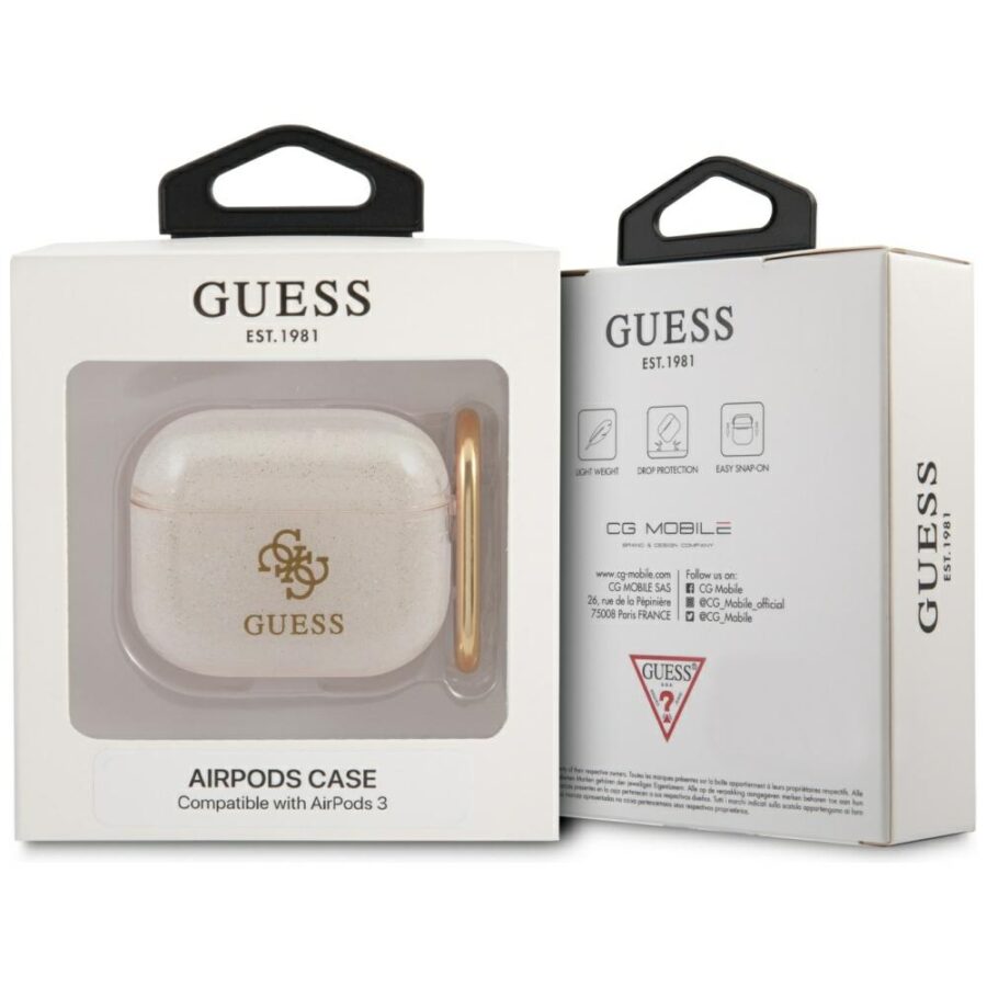 Guess GUA3UCG4GD AirPods 3 coverzłoty/gold Glitter Collection