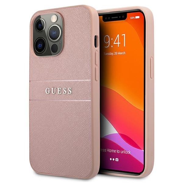 Guess GUHCP13LPSASBPI iPhone 13 Pro / 136,1" różowy/pink hardcase Saffiano Stripe