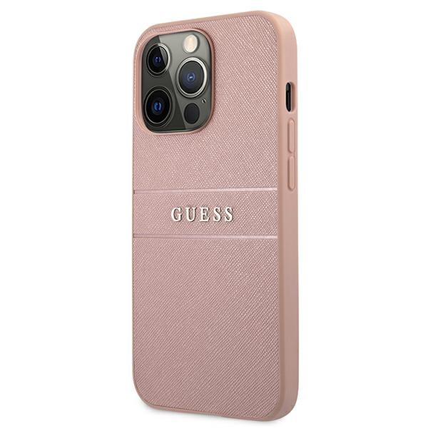 Guess GUHCP13LPSASBPI iPhone 13 Pro / 136,1" różowy/pink hardcase Saffiano Stripe