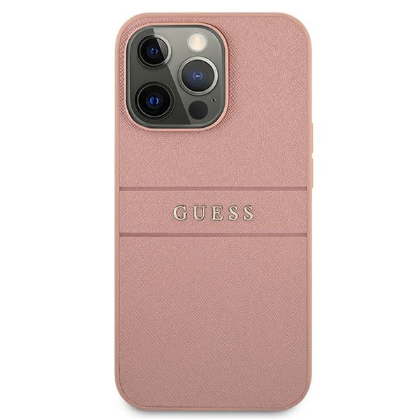 Guess GUHCP13LPSASBPI iPhone 13 Pro / 136,1" różowy/pink hardcase Saffiano Stripe