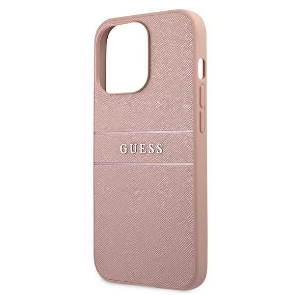 Guess GUHCP13LPSASBPI iPhone 13 Pro / 136,1" różowy/pink hardcase Saffiano Stripe