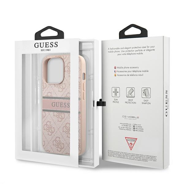 Guess GUHCP13L4GDPI iPhone 13 Pro / 13 6,1" różowy/pink hardcase 4G Stripe