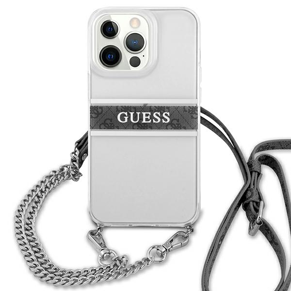 Guess GUHCP13LKC4GBSI iPhone 13 Pro / 136,1" Transparent hardcase 4G Grey Strap Silver Chain
