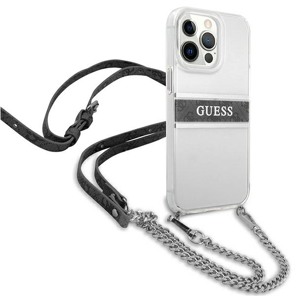 Guess GUHCP13LKC4GBSI iPhone 13 Pro / 136,1" Transparent hardcase 4G Grey Strap Silver Chain
