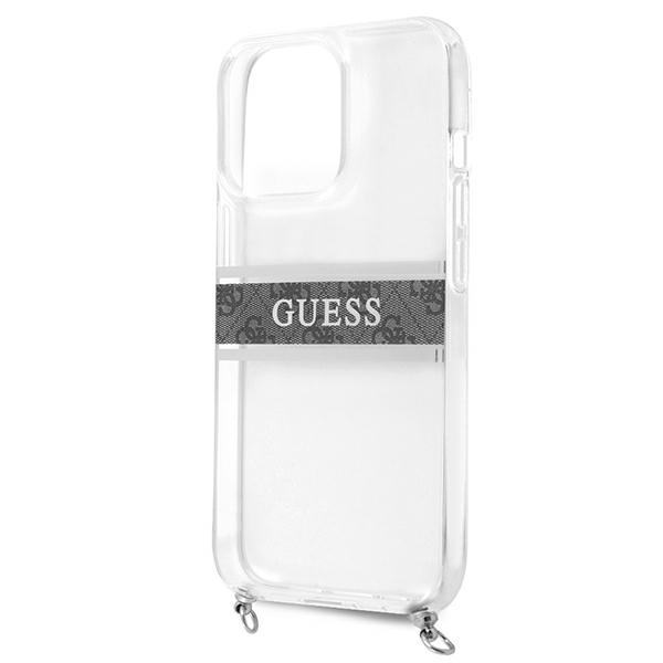 Guess GUHCP13LKC4GBSI iPhone 13 Pro / 136,1" Transparent hardcase 4G Grey Strap Silver Chain