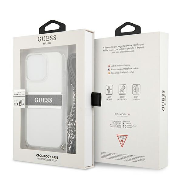 Guess GUHCP13LKC4GBSI iPhone 13 Pro / 136,1" Transparent hardcase 4G Grey Strap Silver Chain