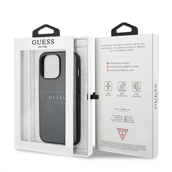 Guess GUHCP13LPSASBGR iPhone 13 Pro / 136,1" szary/grey Saffiano Strap