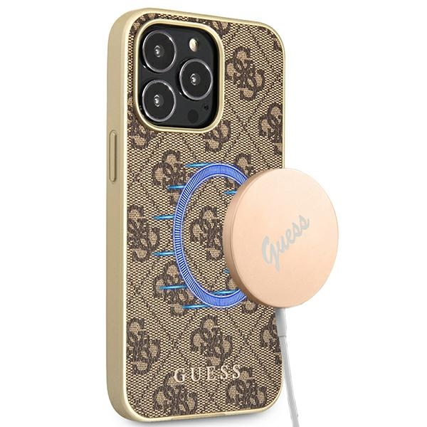 Guess GUHMP13LG4GB iPhone 13 Pro / 136,1" brązowy/brown hard case 4G Collection Magsafe