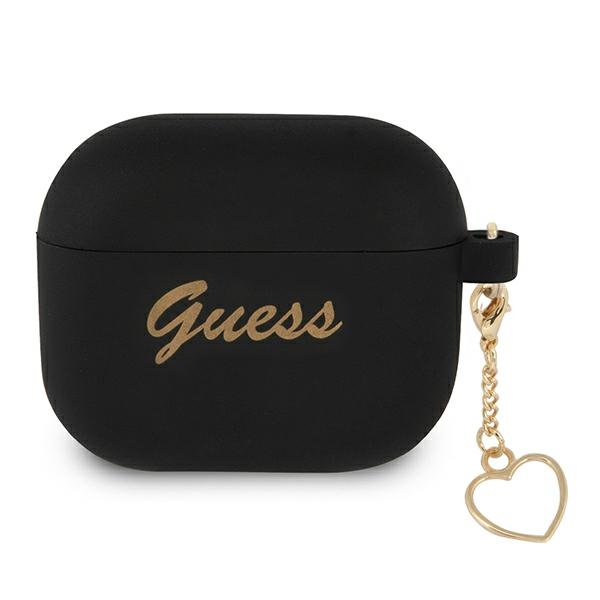 Guess GUA3LSCHSK AirPods 3 coverczarny/black Silicone Charm Heart Collection