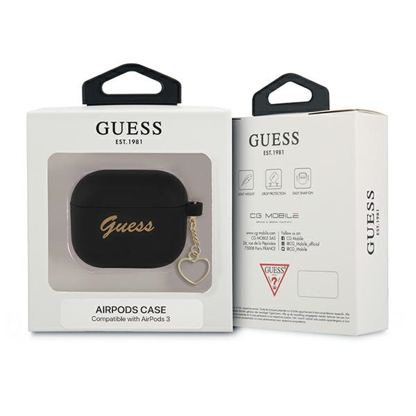 Guess GUA3LSCHSK AirPods 3 coverczarny/black Silicone Charm Heart Collection