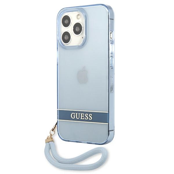 Guess GUHCP13XHTSGSB  iPhone 13 Pro Max6,7" niebieski/blue hardcase Translucent Stap