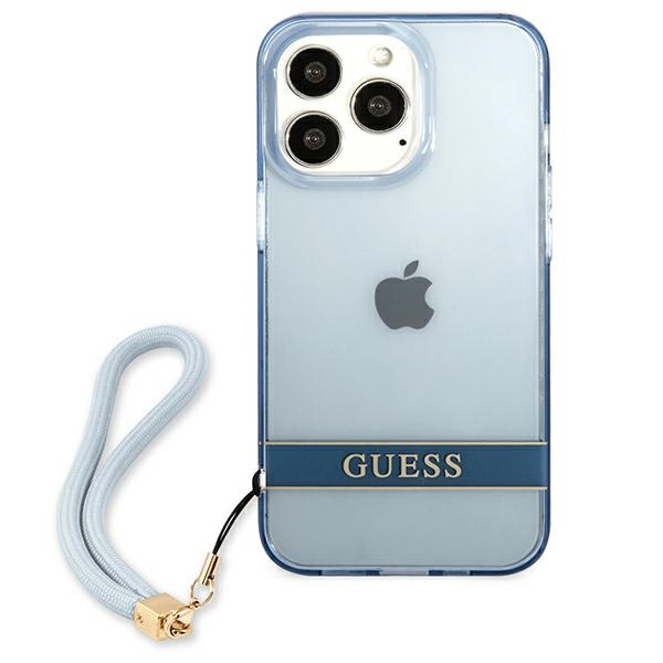 Guess GUHCP13XHTSGSB  iPhone 13 Pro Max6,7" niebieski/blue hardcase Translucent Stap
