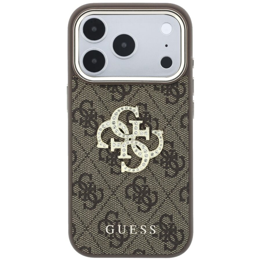 Etui Guess 4G & Big Strass Logo doiPhone 18 Pro / 17 Pro brązowy