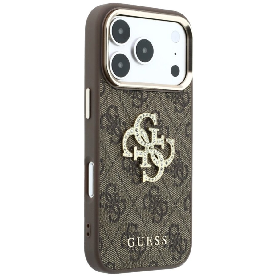Etui Guess 4G & Big Strass Logo doiPhone 18 Pro / 17 Pro brązowy