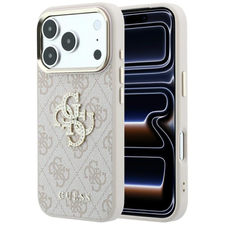 Etui Guess 4G & Big Strass Logo do iPhone 18 Pro Max / 17 Pro Max różowy