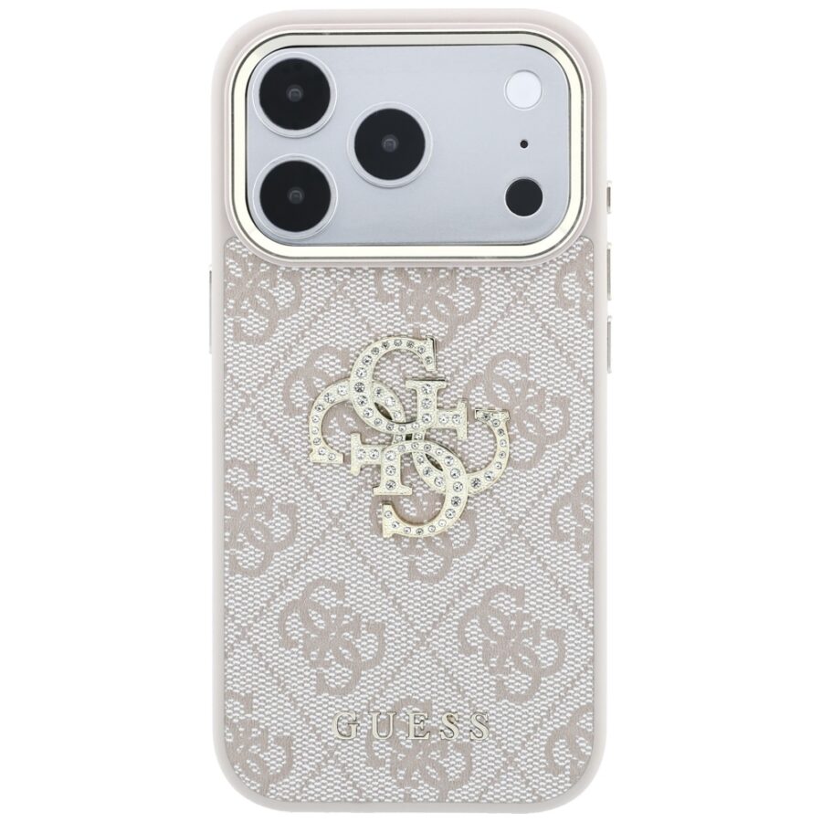 Etui Guess 4G & Big Strass Logo do iPhone 18 Pro Max / 17 Pro Max różowy