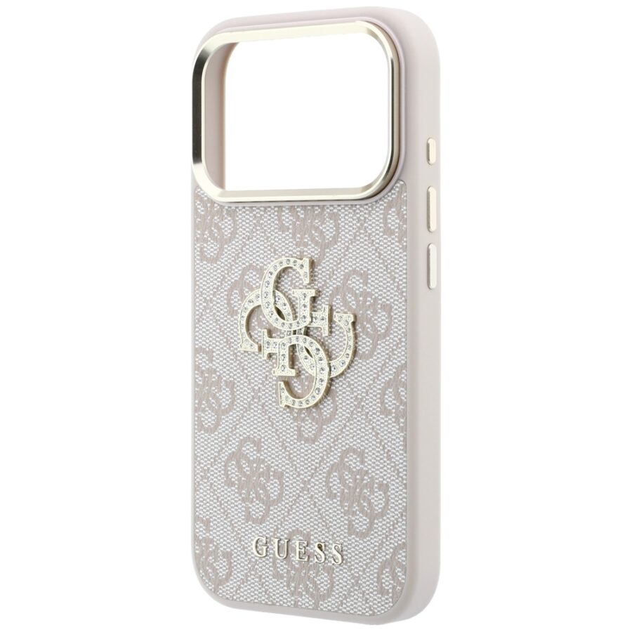 Etui Guess 4G & Big Strass Logo do iPhone 18 Pro Max / 17 Pro Max różowy