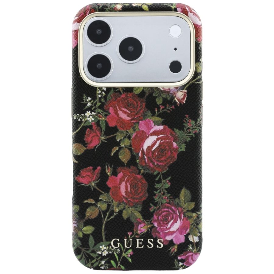 Etui Guess Blossom Roses Print  MagSafe do iPhone 18 Pro Max / 17 Pro Max czarny