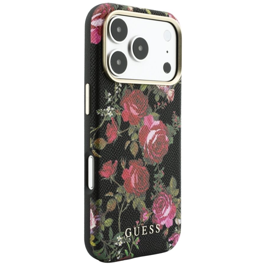 Etui Guess Blossom Roses Print  MagSafe do iPhone 18 Pro Max / 17 Pro Max czarny