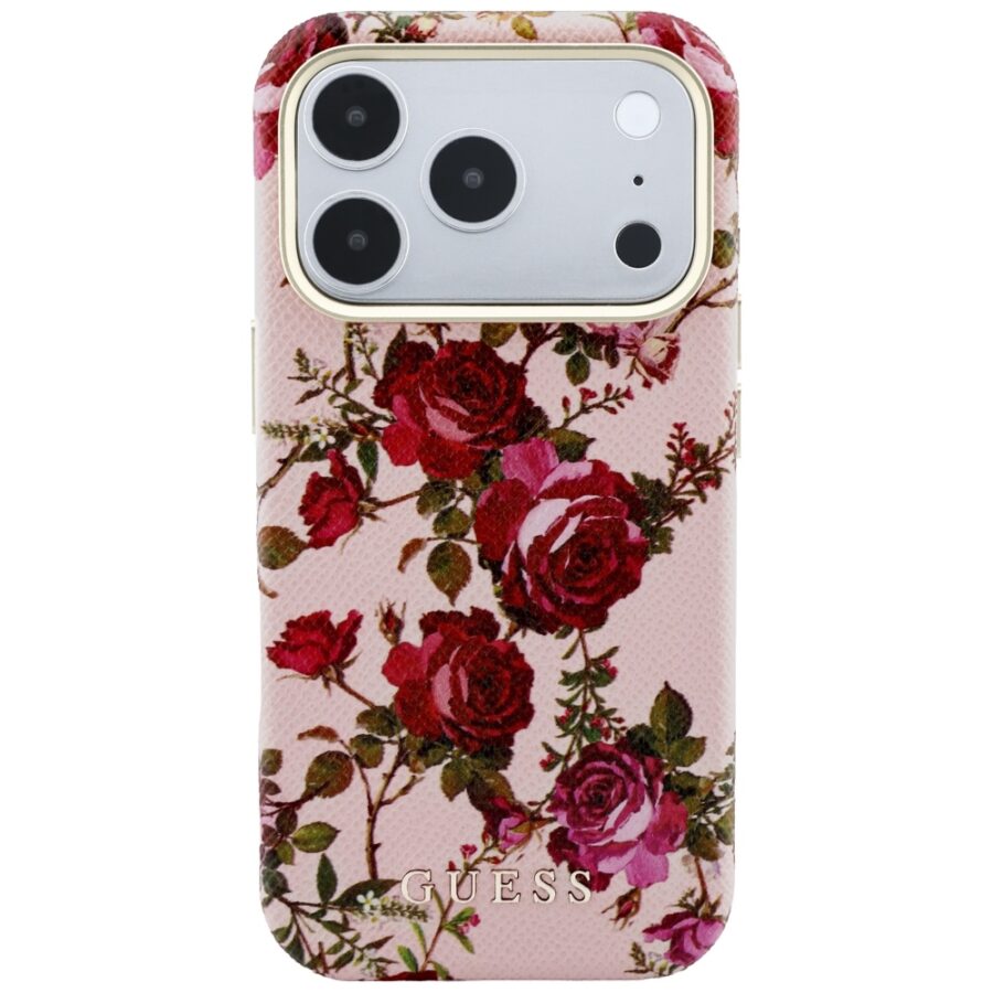 Etui Guess Blossom Roses Print  MagSafe do iPhone 18 Pro / 17 Pro różowy