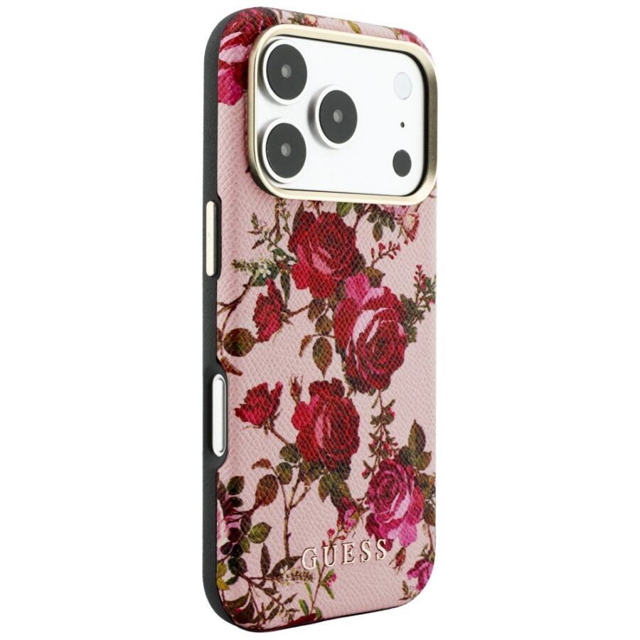 Etui Guess Blossom Roses Print  MagSafe do iPhone 18 Pro Max / 17 Pro Max różowy