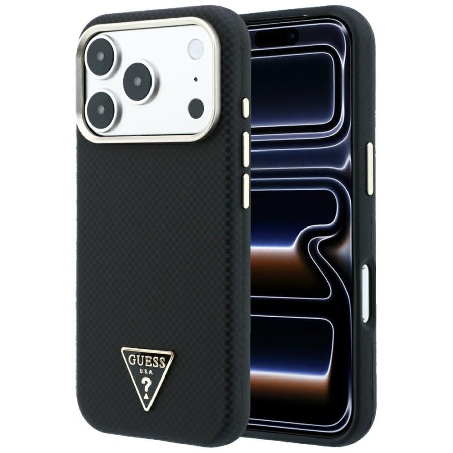 Etui Guess Kevlar Triangle Logo MagSafe do iPhone 18 Pro Max / 17 Pro Max czarny