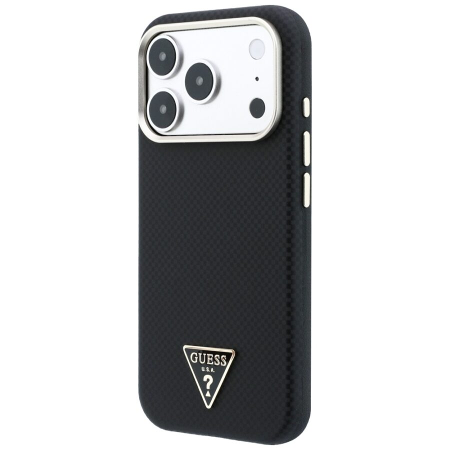 Etui Guess Kevlar Triangle Logo MagSafe do iPhone 18 Pro Max / 17 Pro Max czarny