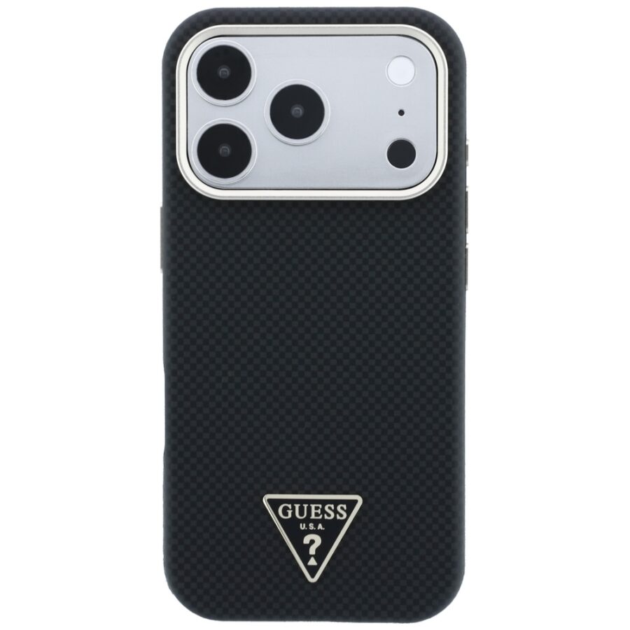 Etui Guess Kevlar Triangle Logo MagSafe do iPhone 18 Pro Max / 17 Pro Max czarny