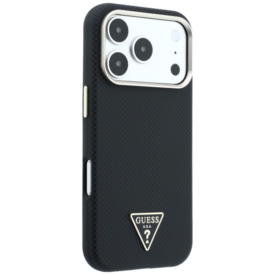 Etui Guess Kevlar Triangle Logo MagSafe do iPhone 18 Pro Max / 17 Pro Max czarny