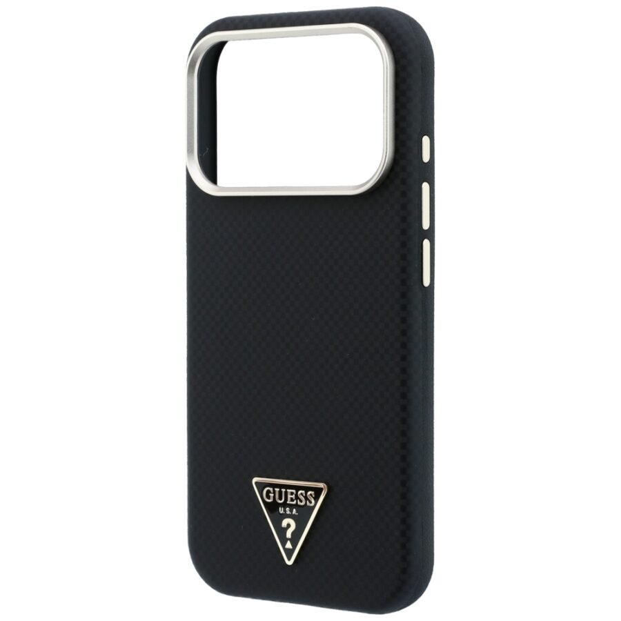 Etui Guess Kevlar Triangle Logo MagSafe do iPhone 18 Pro Max / 17 Pro Max czarny