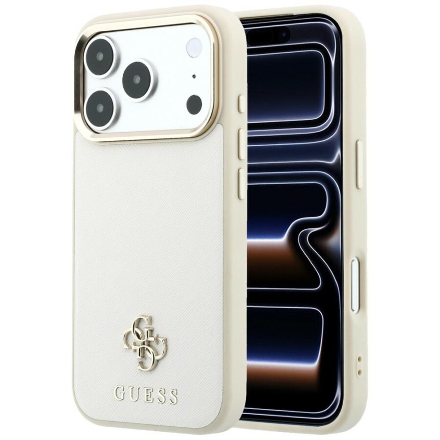 Etui Guess Saffiano Small 4G & Classic Logo MagSafe do iPhone 18 Pro / 17 Pro beżowy