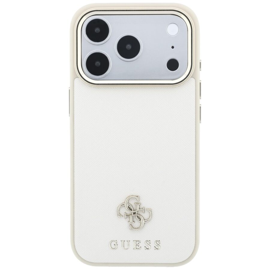 Etui Guess Saffiano Small 4G & Classic Logo MagSafe do iPhone 18 Pro / 17 Pro beżowy