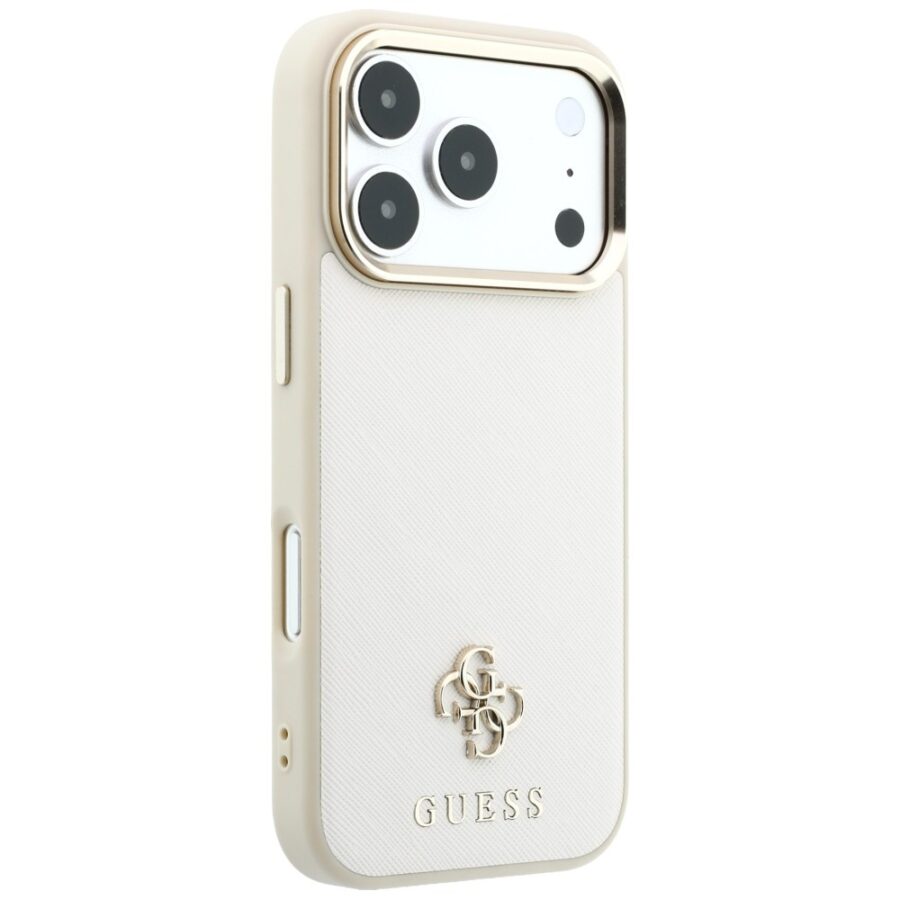 Etui Guess Saffiano Small 4G & Classic Logo MagSafe do iPhone 18 Pro / 17 Pro beżowy