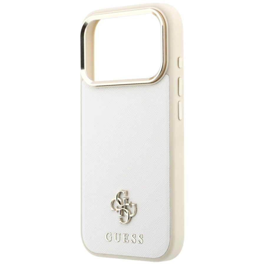 Etui Guess Saffiano Small 4G & Classic Logo MagSafe do iPhone 18 Pro / 17 Pro beżowy