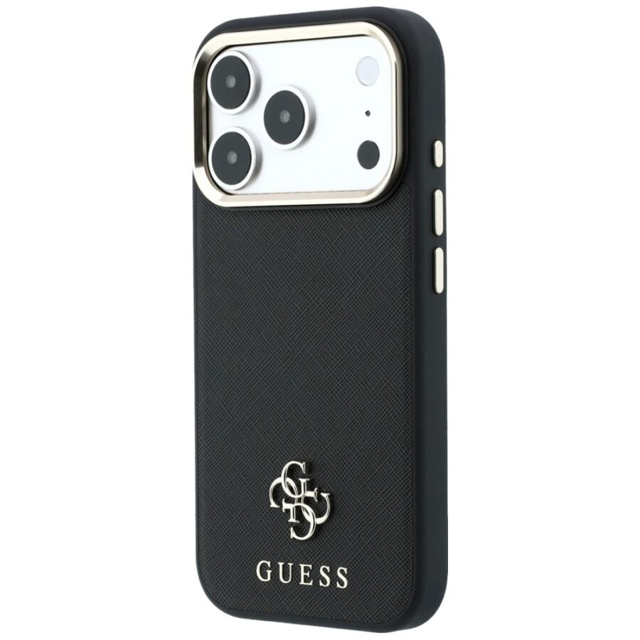Etui Guess Saffiano Small 4G & Classic Logo MagSafe do iPhone 18 Pro / 17 Pro czarny