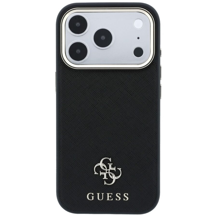 Etui Guess Saffiano Small 4G & Classic Logo MagSafe do iPhone 18 Pro / 17 Pro czarny