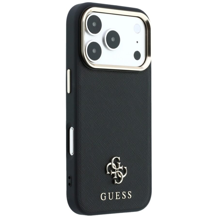 Etui Guess Saffiano Small 4G & Classic Logo MagSafe do iPhone 18 Pro / 17 Pro czarny