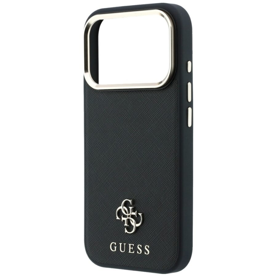 Etui Guess Saffiano Small 4G & Classic Logo MagSafe do iPhone 18 Pro / 17 Pro czarny