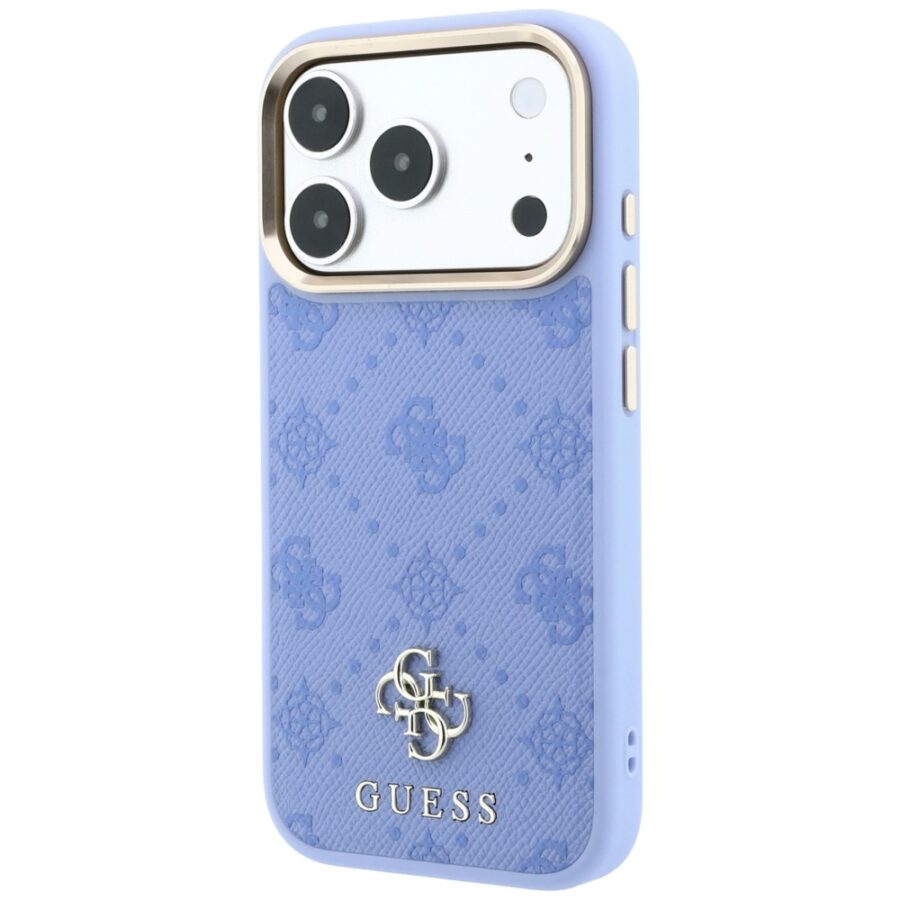 Etui Guess Peony 4G Small Logo MagSafe do iPhone 18 Pro / 17 Pro jasnoniebieski