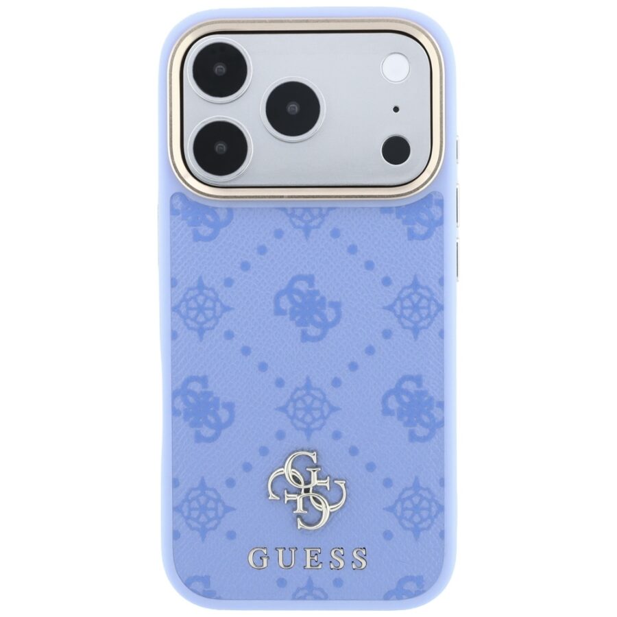 Etui Guess Peony 4G Small Logo MagSafe do iPhone 18 Pro / 17 Pro jasnoniebieski