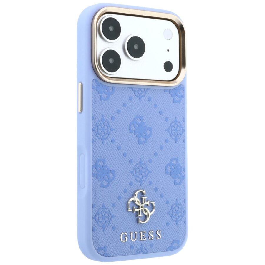 Etui Guess Peony 4G Small Logo MagSafe do iPhone 18 Pro / 17 Pro jasnoniebieski