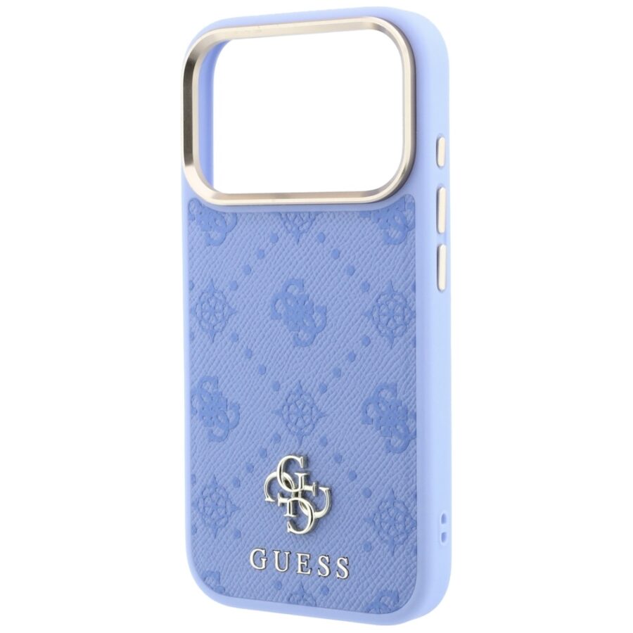 Etui Guess Peony 4G Small Logo MagSafe do iPhone 18 Pro / 17 Pro jasnoniebieski