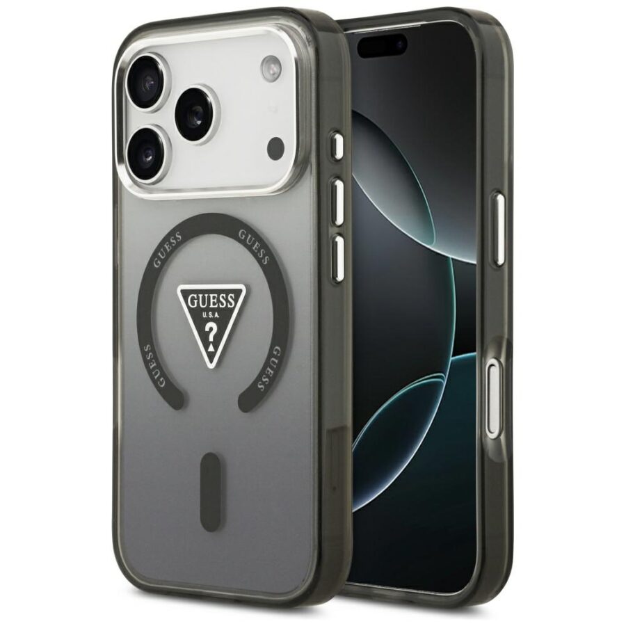 Etui Guess IML Gradient Triangle Logo MagSafe do iPhone 18 Pro Max / 17 Pro Max czarny