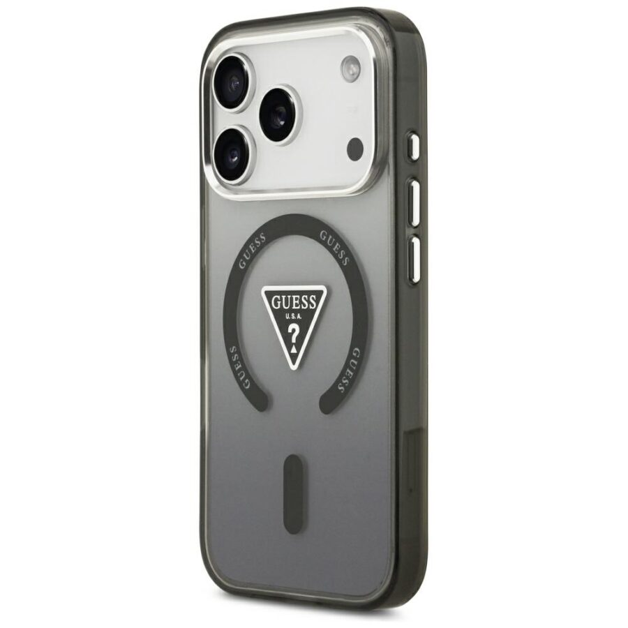 Etui Guess IML Gradient Triangle Logo MagSafe do iPhone 18 Pro Max / 17 Pro Max czarny