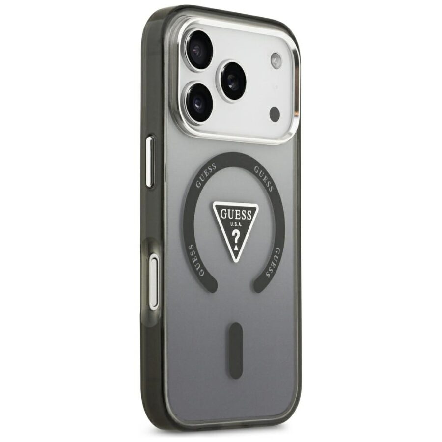 Etui Guess IML Gradient Triangle Logo MagSafe do iPhone 18 Pro Max / 17 Pro Max czarny