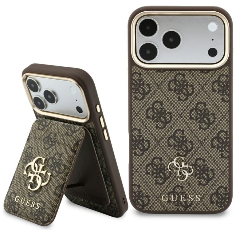 Etui Guess 4G z portfelem Magsafe do iPhone 18 Pro / 17 Pro brązowy