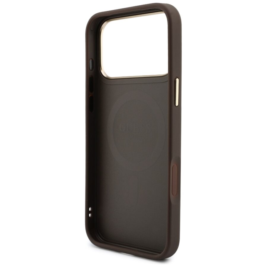 Etui Guess 4G z portfelem Magsafe do iPhone 18 Pro Max / 17 Pro Max brązowy