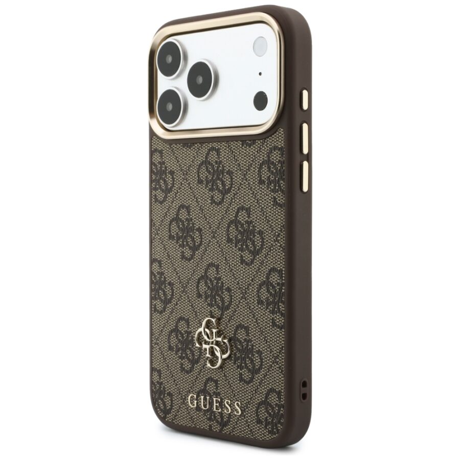 Etui Guess 4G z portfelem i smyczą MagSafe do iPhone 18 Pro / 17 Pro brązowy